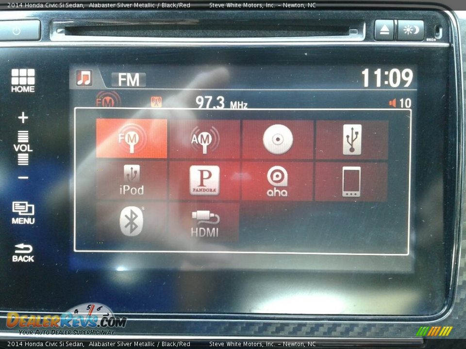 2014 Honda Civic Si Sedan Alabaster Silver Metallic / Black/Red Photo #21