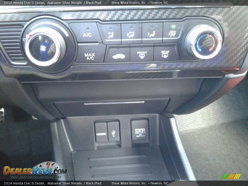 2014 Honda Civic Si Sedan Alabaster Silver Metallic / Black/Red Photo #24