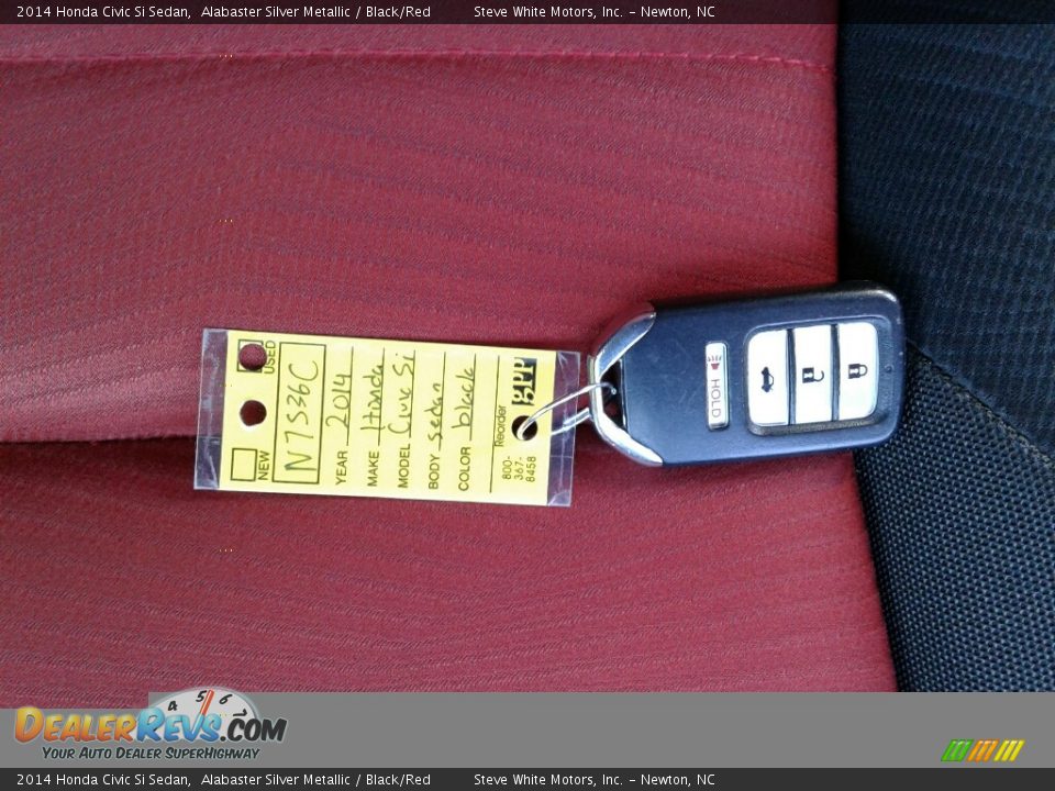 2014 Honda Civic Si Sedan Alabaster Silver Metallic / Black/Red Photo #27