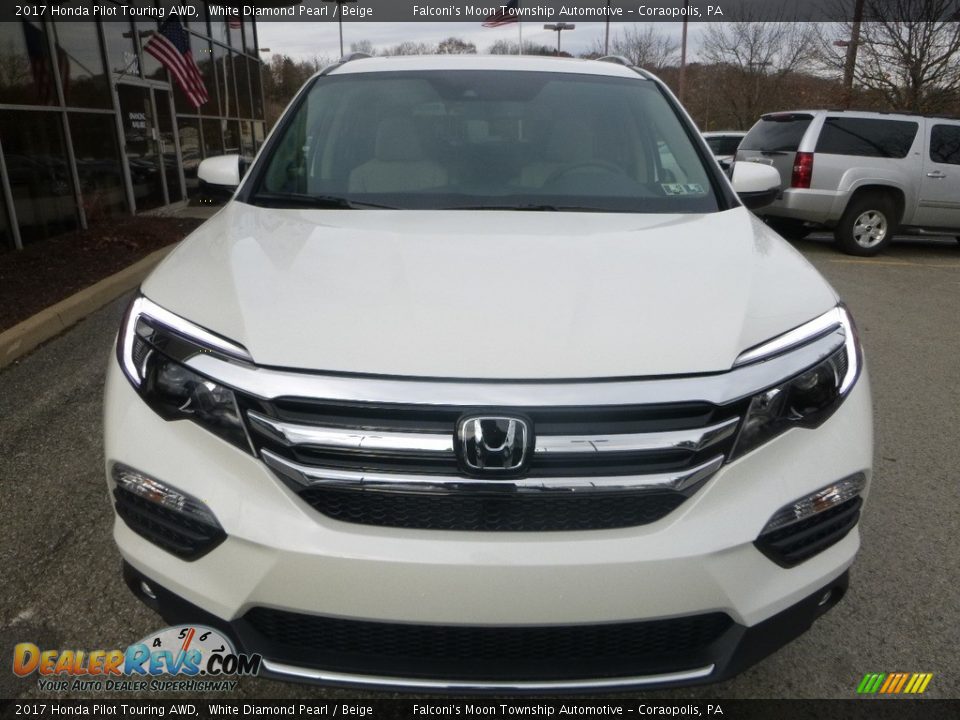 2017 Honda Pilot Touring AWD White Diamond Pearl / Beige Photo #6