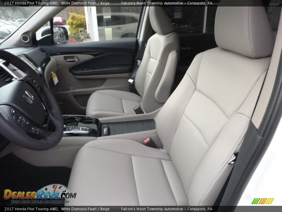 2017 Honda Pilot Touring AWD White Diamond Pearl / Beige Photo #8