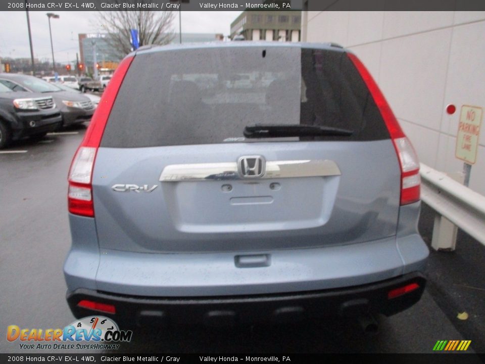 2008 Honda CR-V EX-L 4WD Glacier Blue Metallic / Gray Photo #4