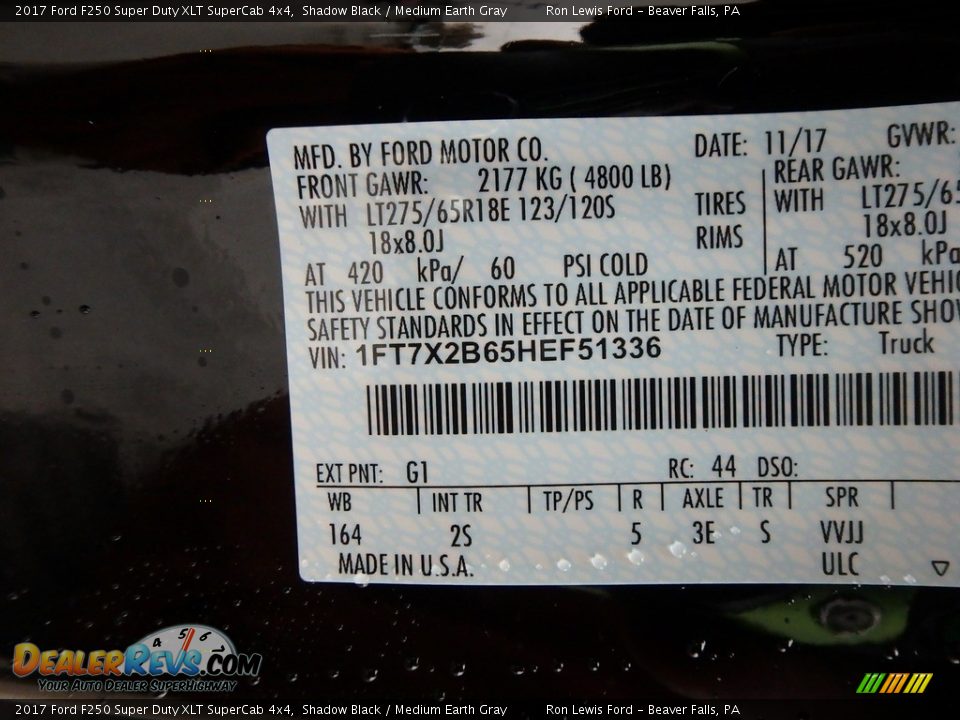 2017 Ford F250 Super Duty XLT SuperCab 4x4 Shadow Black / Medium Earth Gray Photo #14