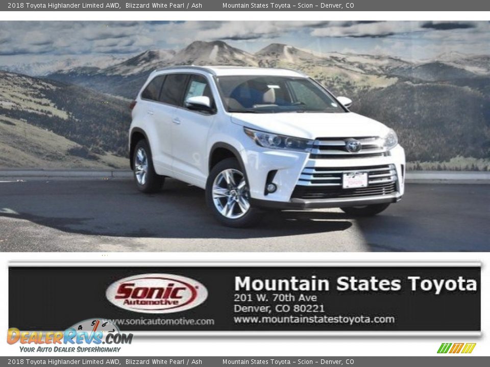 2018 Toyota Highlander Limited AWD Blizzard White Pearl / Ash Photo #1
