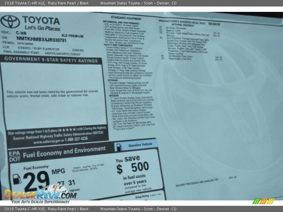 2018 Toyota C-HR XLE Ruby Flare Pearl / Black Photo #10