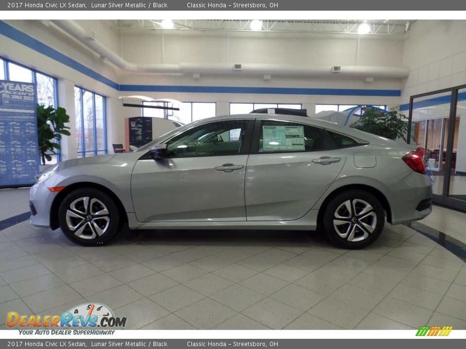 2017 Honda Civic LX Sedan Lunar Silver Metallic / Black Photo #3