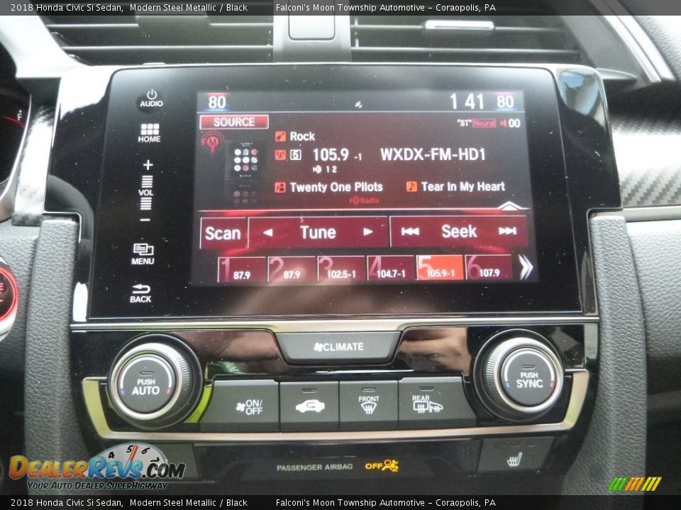 2018 Honda Civic Si Sedan Modern Steel Metallic / Black Photo #14