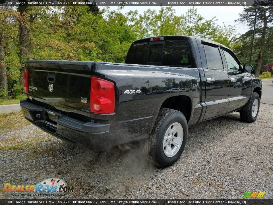 2008 Dodge Dakota SLT Crew Cab 4x4 Brilliant Black / Dark Slate Gray/Medium Slate Gray Photo #5