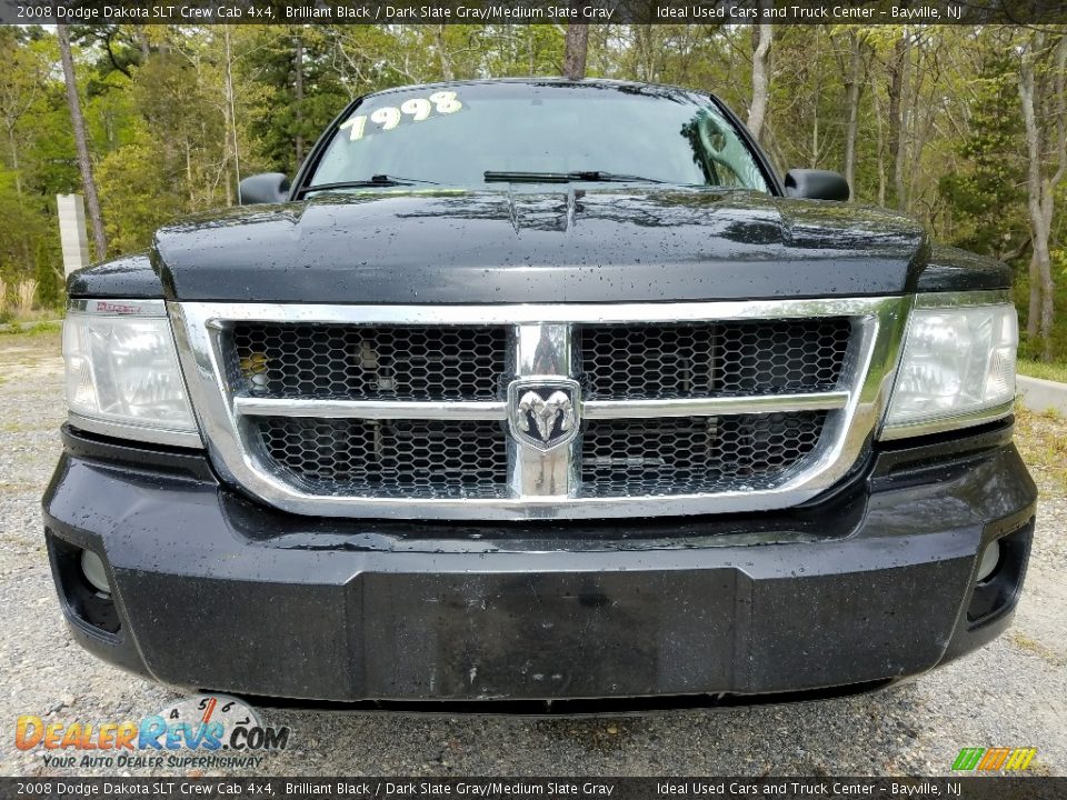2008 Dodge Dakota SLT Crew Cab 4x4 Brilliant Black / Dark Slate Gray/Medium Slate Gray Photo #8