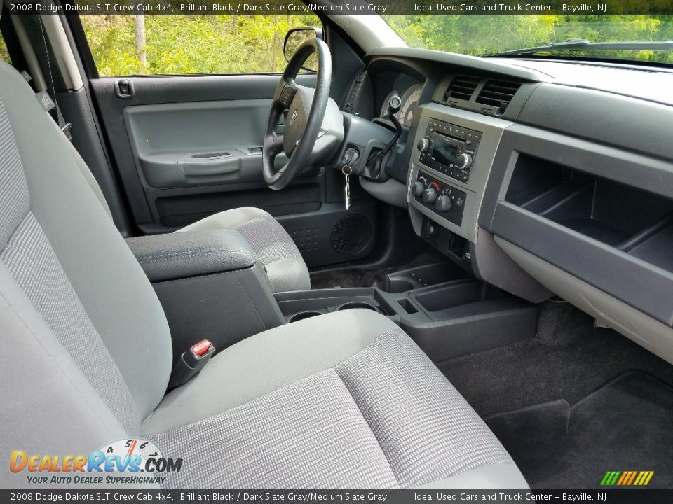 2008 Dodge Dakota SLT Crew Cab 4x4 Brilliant Black / Dark Slate Gray/Medium Slate Gray Photo #10