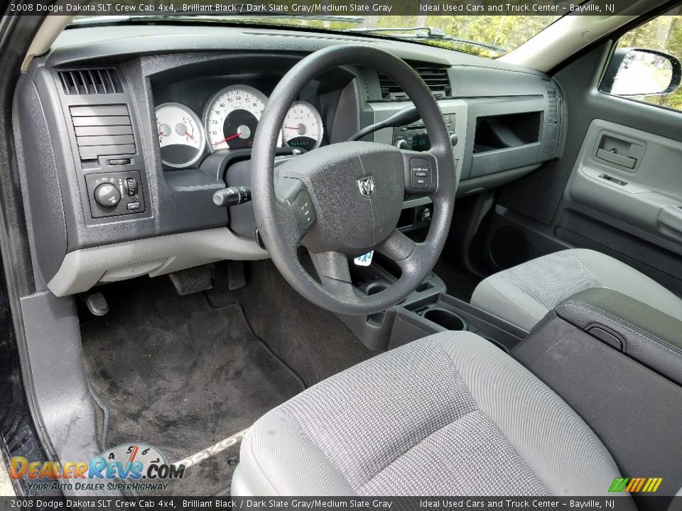 2008 Dodge Dakota SLT Crew Cab 4x4 Brilliant Black / Dark Slate Gray/Medium Slate Gray Photo #13