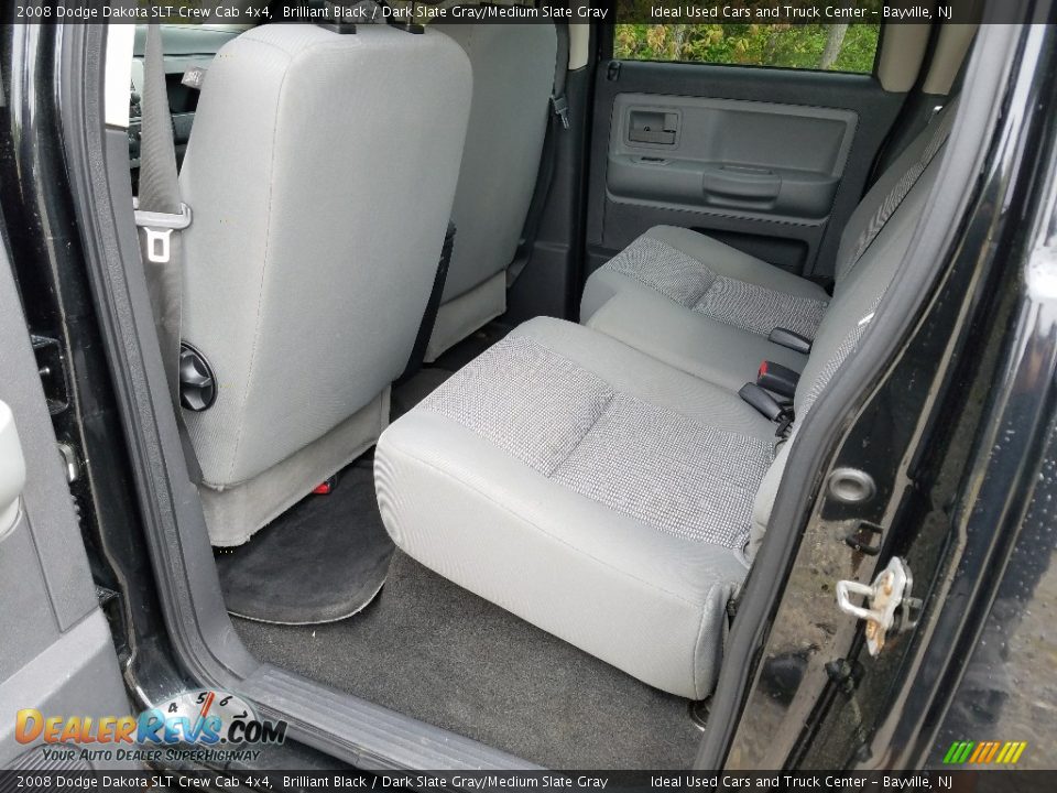 2008 Dodge Dakota SLT Crew Cab 4x4 Brilliant Black / Dark Slate Gray/Medium Slate Gray Photo #14