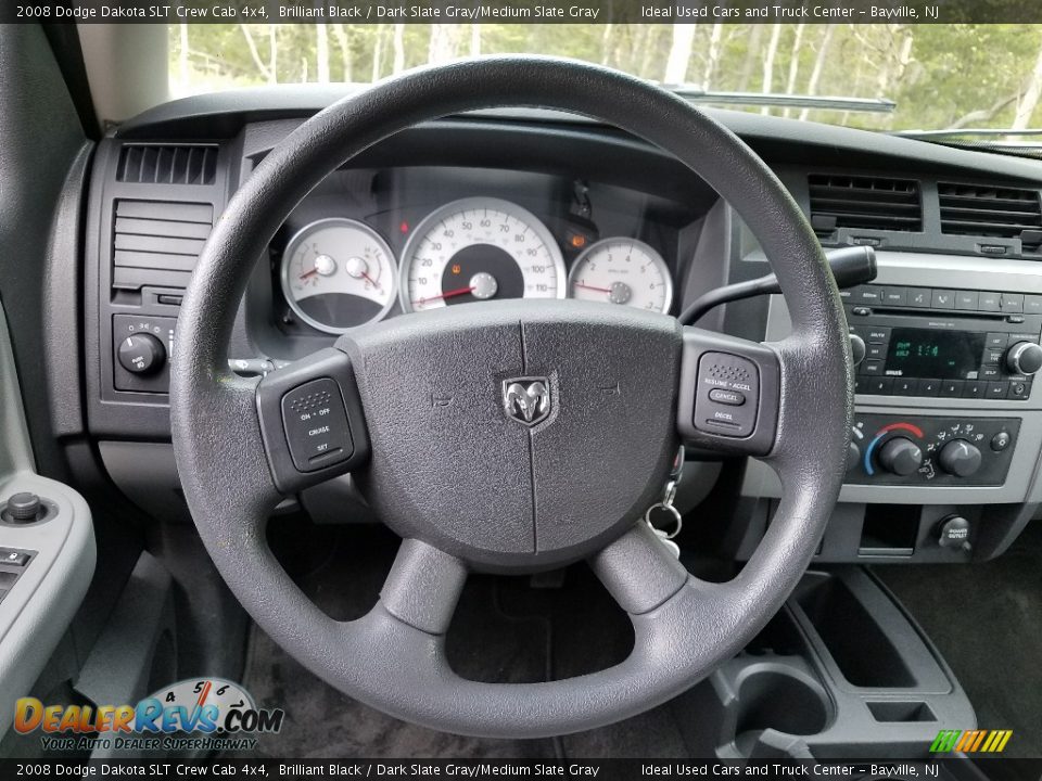 2008 Dodge Dakota SLT Crew Cab 4x4 Brilliant Black / Dark Slate Gray/Medium Slate Gray Photo #15