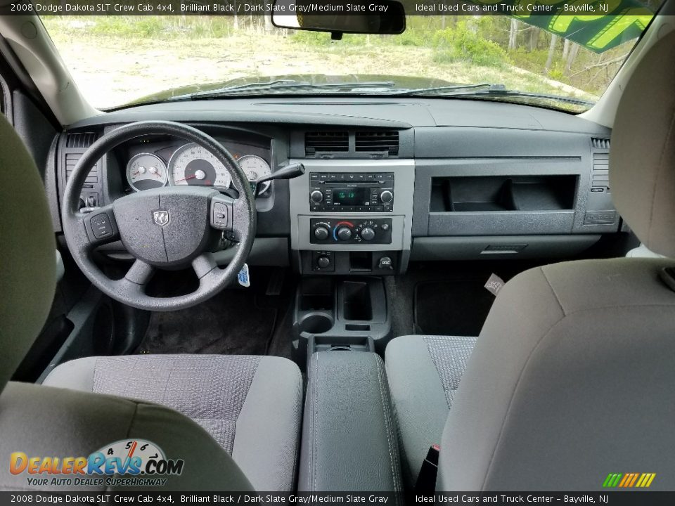 2008 Dodge Dakota SLT Crew Cab 4x4 Brilliant Black / Dark Slate Gray/Medium Slate Gray Photo #16