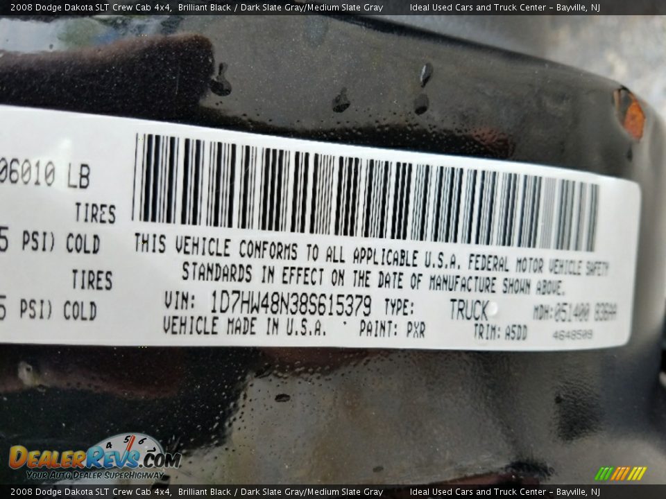 2008 Dodge Dakota SLT Crew Cab 4x4 Brilliant Black / Dark Slate Gray/Medium Slate Gray Photo #21