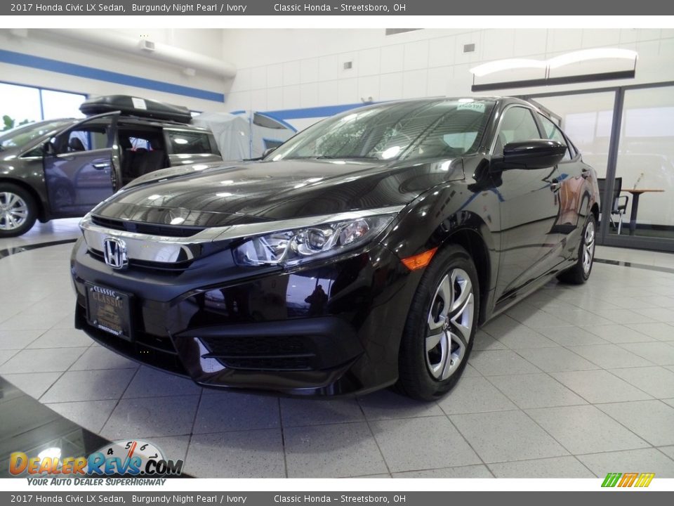 2017 Honda Civic LX Sedan Burgundy Night Pearl / Ivory Photo #1