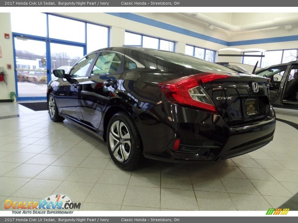 2017 Honda Civic LX Sedan Burgundy Night Pearl / Ivory Photo #4