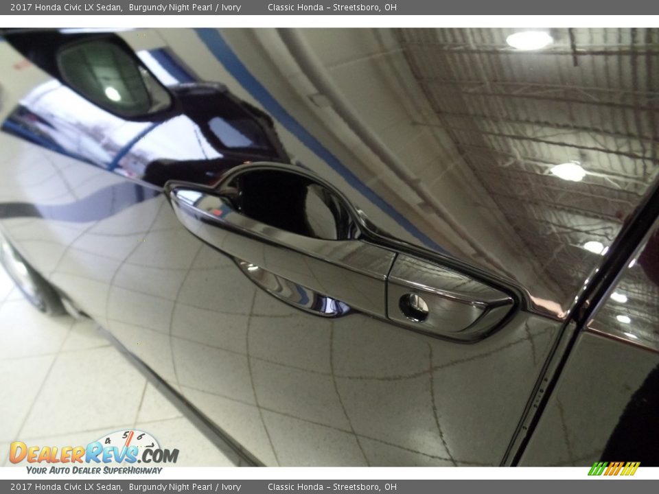 2017 Honda Civic LX Sedan Burgundy Night Pearl / Ivory Photo #10