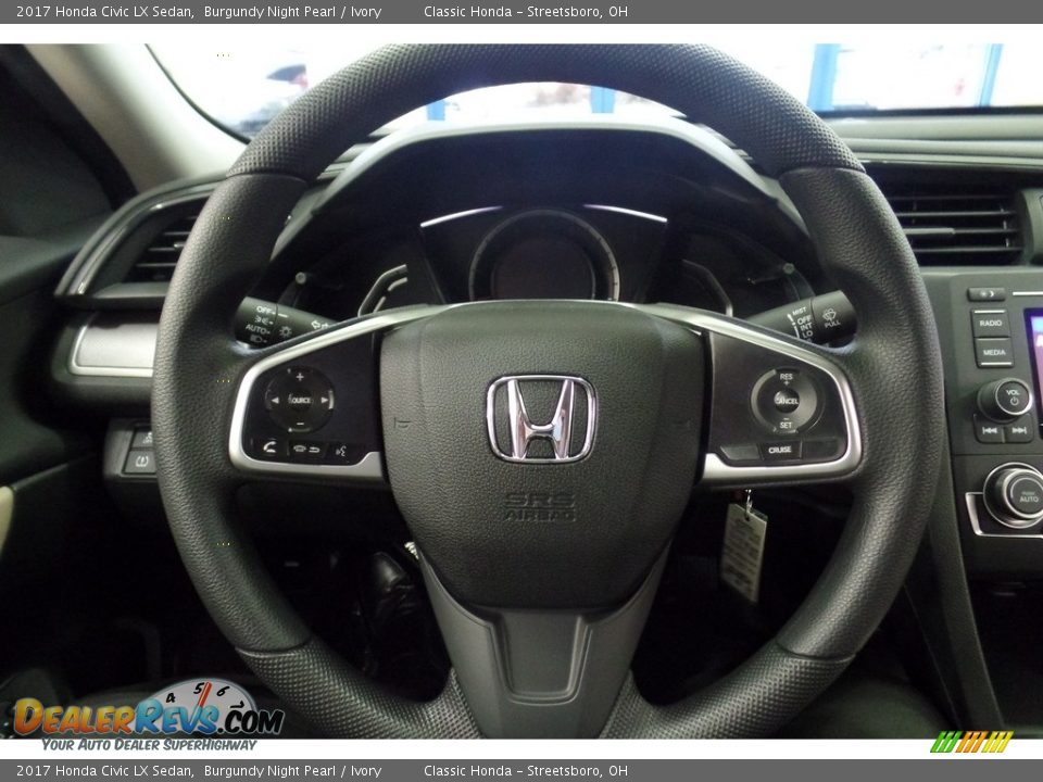 2017 Honda Civic LX Sedan Burgundy Night Pearl / Ivory Photo #14