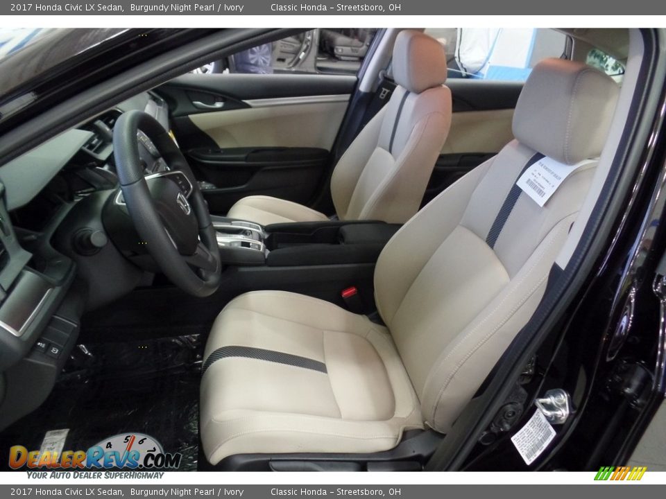 2017 Honda Civic LX Sedan Burgundy Night Pearl / Ivory Photo #25