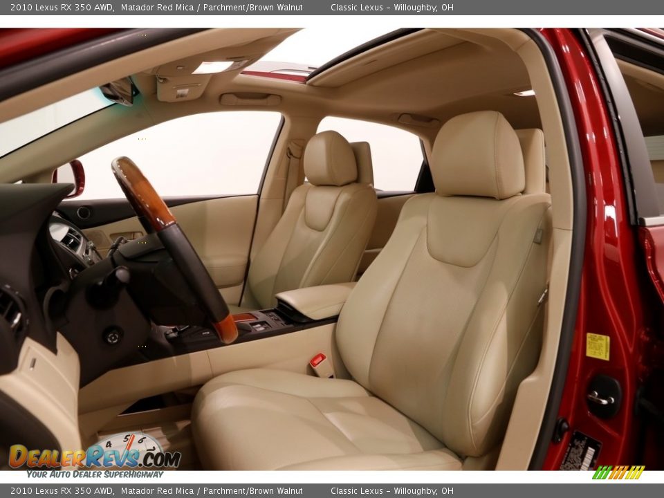 2010 Lexus RX 350 AWD Matador Red Mica / Parchment/Brown Walnut Photo #6