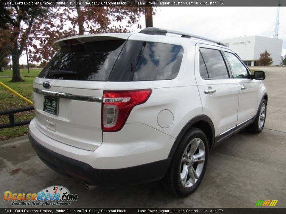 2011 Ford Explorer Limited White Platinum Tri-Coat / Charcoal Black Photo #7