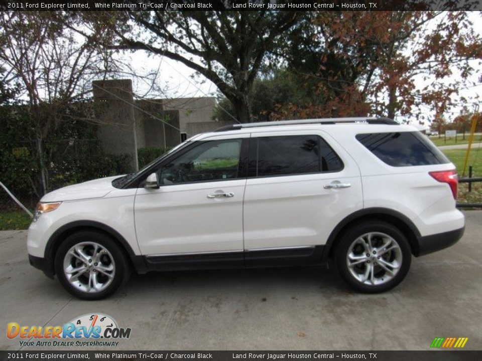 2011 Ford Explorer Limited White Platinum Tri-Coat / Charcoal Black Photo #10