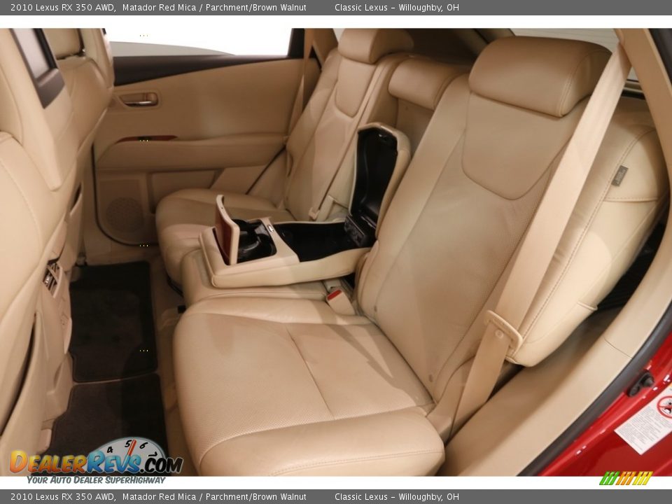 2010 Lexus RX 350 AWD Matador Red Mica / Parchment/Brown Walnut Photo #22