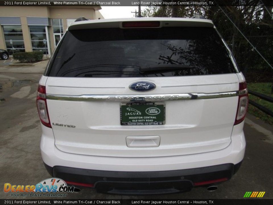 2011 Ford Explorer Limited White Platinum Tri-Coat / Charcoal Black Photo #12