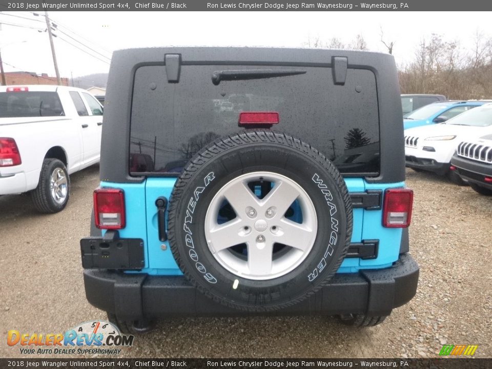 2018 Jeep Wrangler Unlimited Sport 4x4 Chief Blue / Black Photo #3