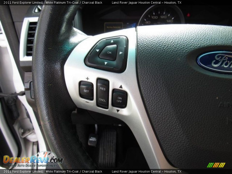 2011 Ford Explorer Limited White Platinum Tri-Coat / Charcoal Black Photo #28