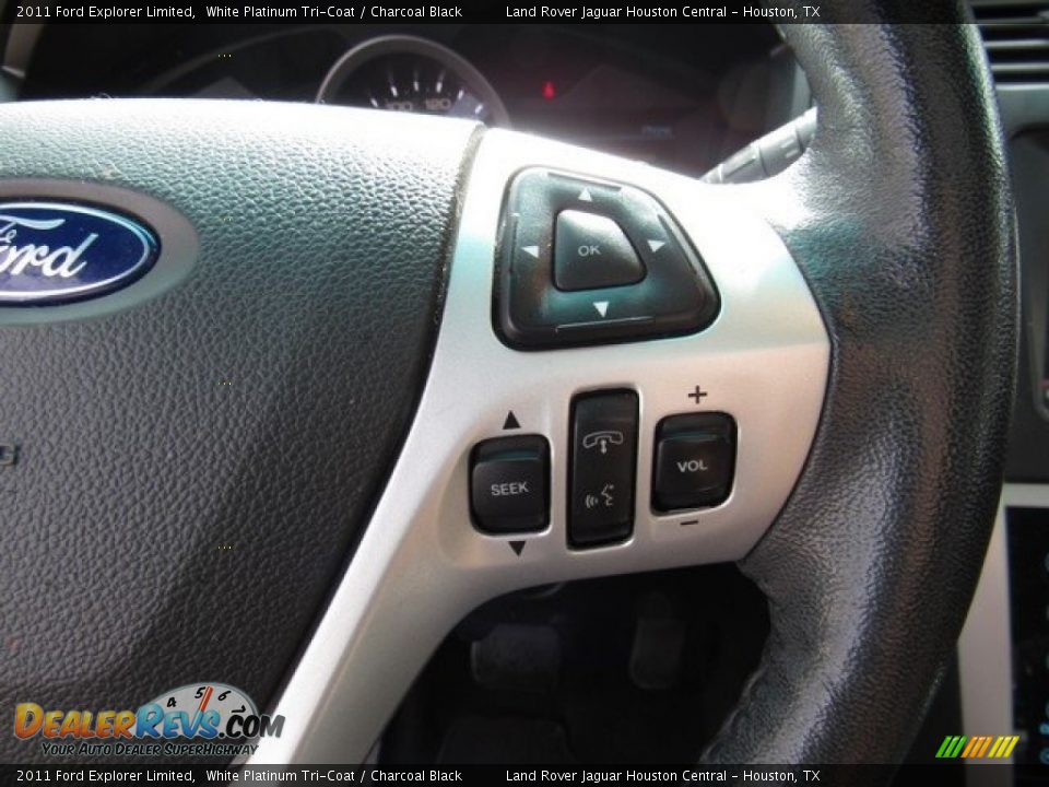 2011 Ford Explorer Limited White Platinum Tri-Coat / Charcoal Black Photo #29
