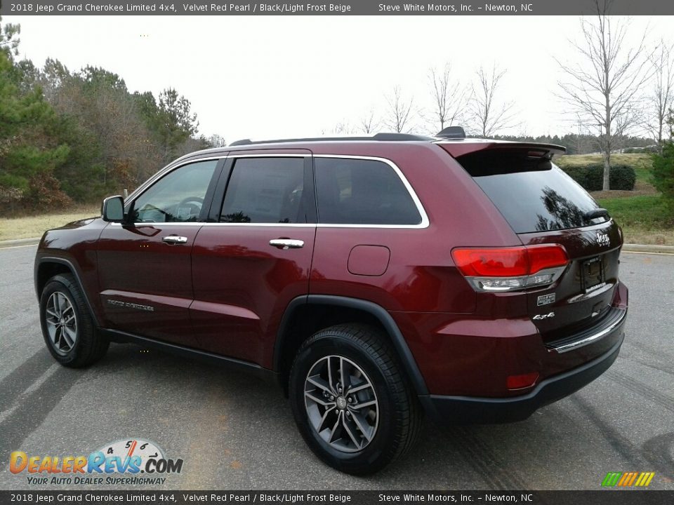 2018 Jeep Grand Cherokee Limited 4x4 Velvet Red Pearl / Black/Light Frost Beige Photo #8