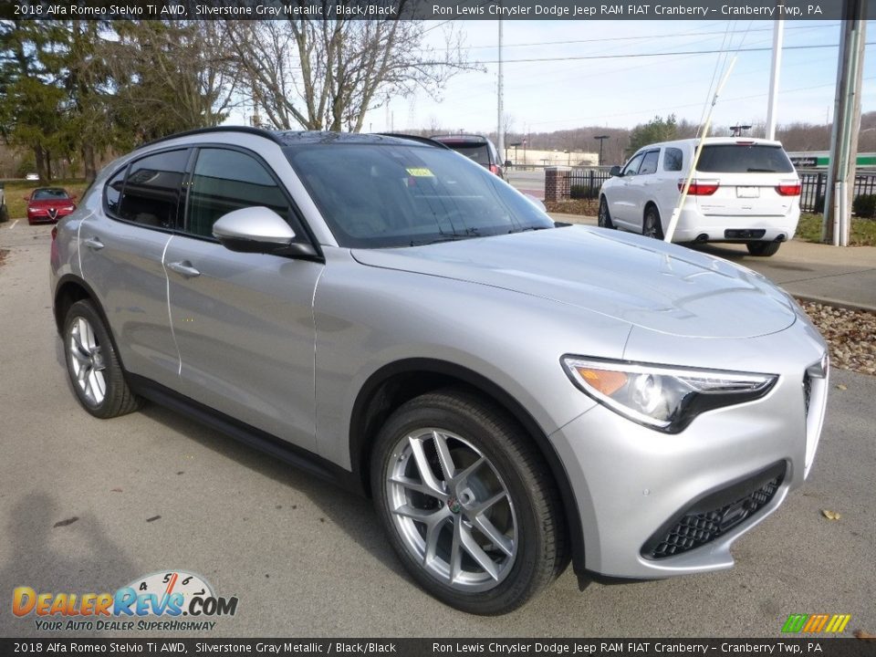 2018 Alfa Romeo Stelvio Ti AWD Silverstone Gray Metallic / Black/Black Photo #10
