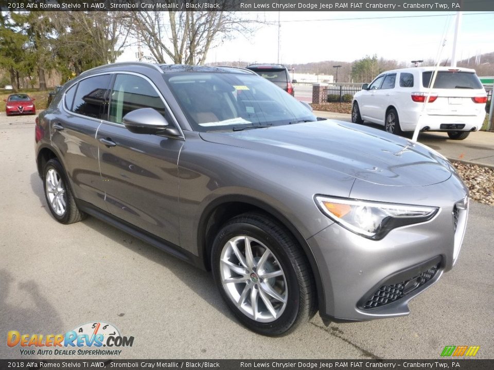 2018 Alfa Romeo Stelvio Ti AWD Stromboli Gray Metallic / Black/Black Photo #10
