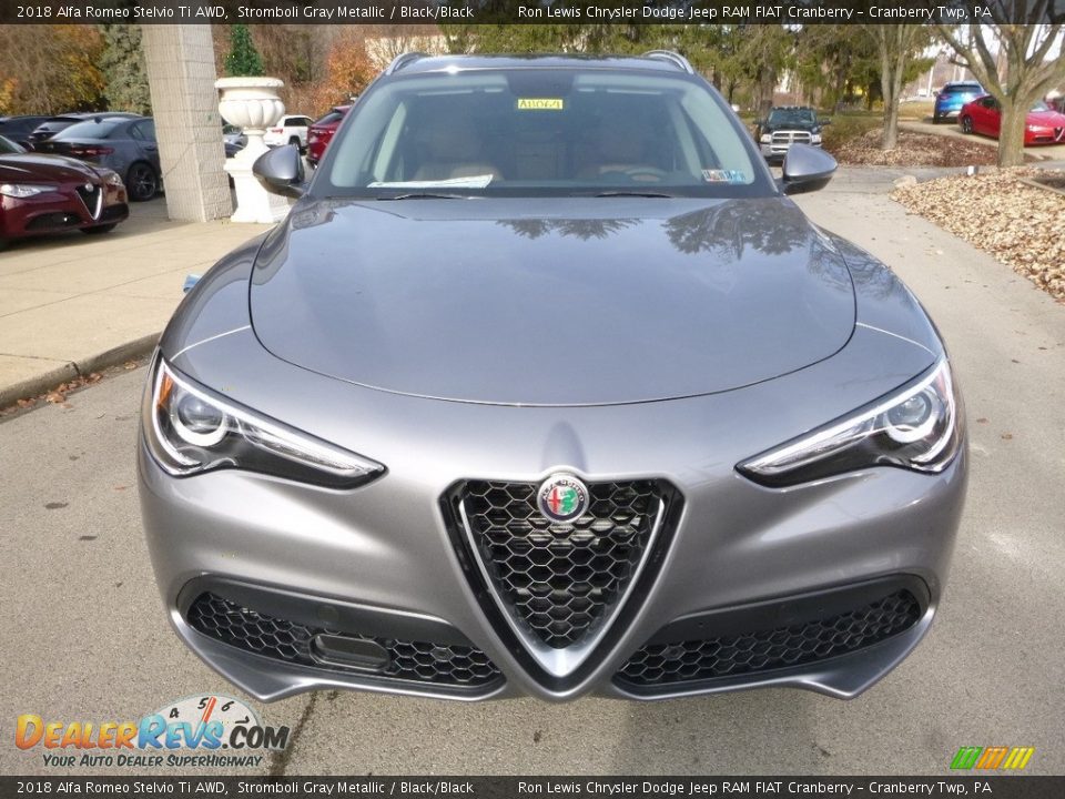 2018 Alfa Romeo Stelvio Ti AWD Stromboli Gray Metallic / Black/Black Photo #12