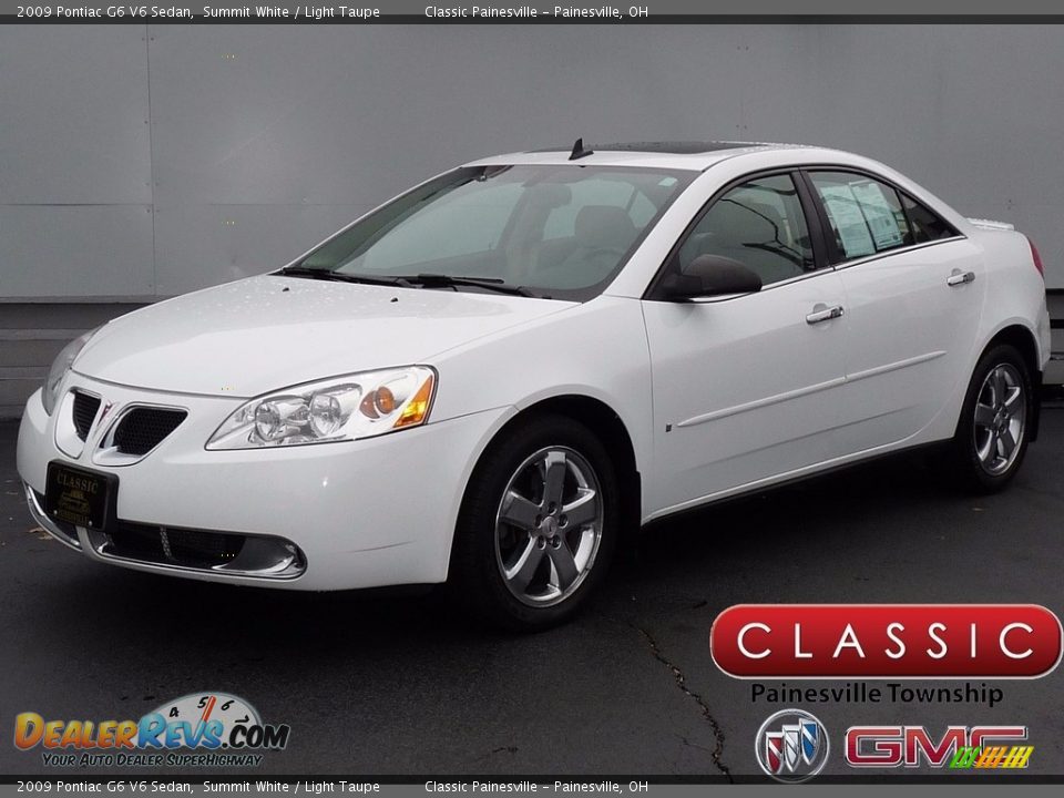 2009 Pontiac G6 V6 Sedan Summit White / Light Taupe Photo #1