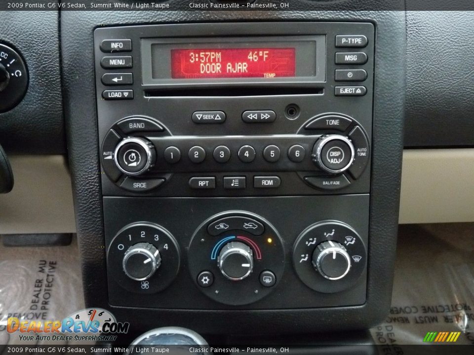 2009 Pontiac G6 V6 Sedan Summit White / Light Taupe Photo #13