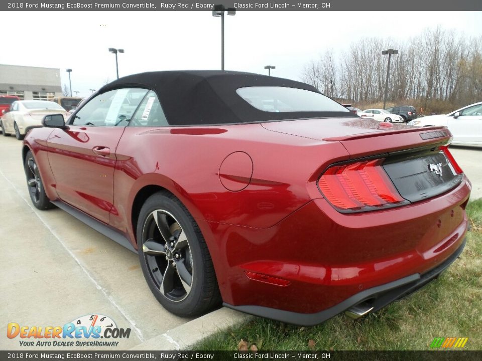 2018 Ford Mustang EcoBoost Premium Convertible Ruby Red / Ebony Photo #4