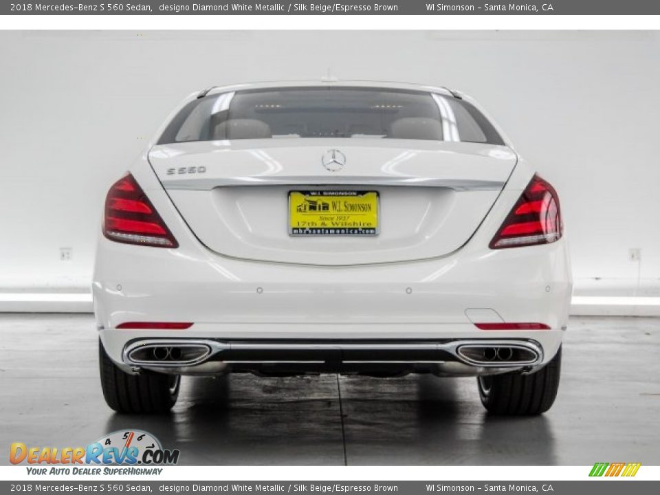2018 Mercedes-Benz S 560 Sedan designo Diamond White Metallic / Silk Beige/Espresso Brown Photo #4