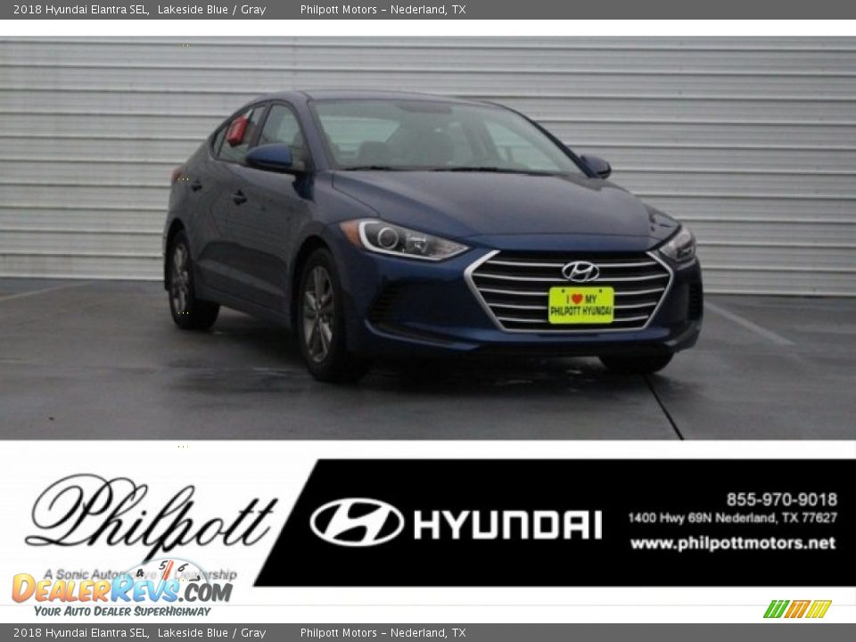 2018 Hyundai Elantra SEL Lakeside Blue / Gray Photo #1