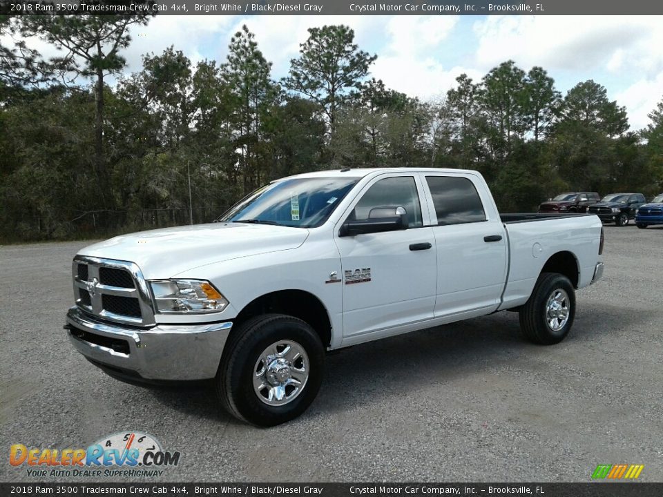 2018 Ram 3500 Tradesman Crew Cab 4x4 Bright White / Black/Diesel Gray Photo #1