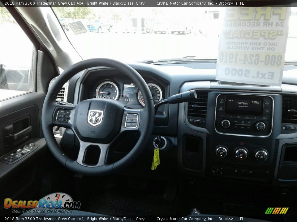 2018 Ram 3500 Tradesman Crew Cab 4x4 Bright White / Black/Diesel Gray Photo #13
