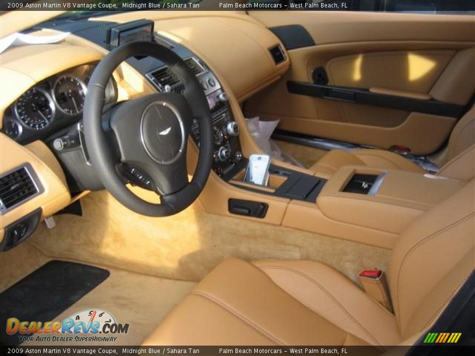 2009 Aston Martin V8 Vantage Coupe Midnight Blue / Sahara Tan Photo #6