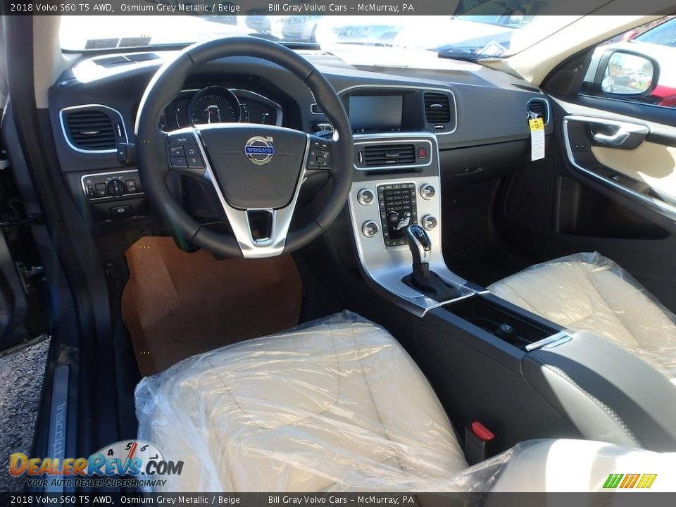2018 Volvo S60 T5 AWD Osmium Grey Metallic / Beige Photo #8