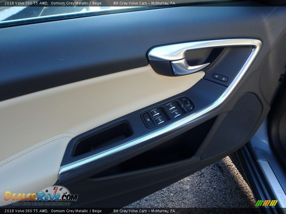 2018 Volvo S60 T5 AWD Osmium Grey Metallic / Beige Photo #9