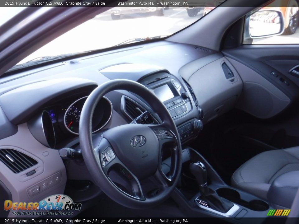 2015 Hyundai Tucson GLS AWD Graphite Gray / Beige Photo #12