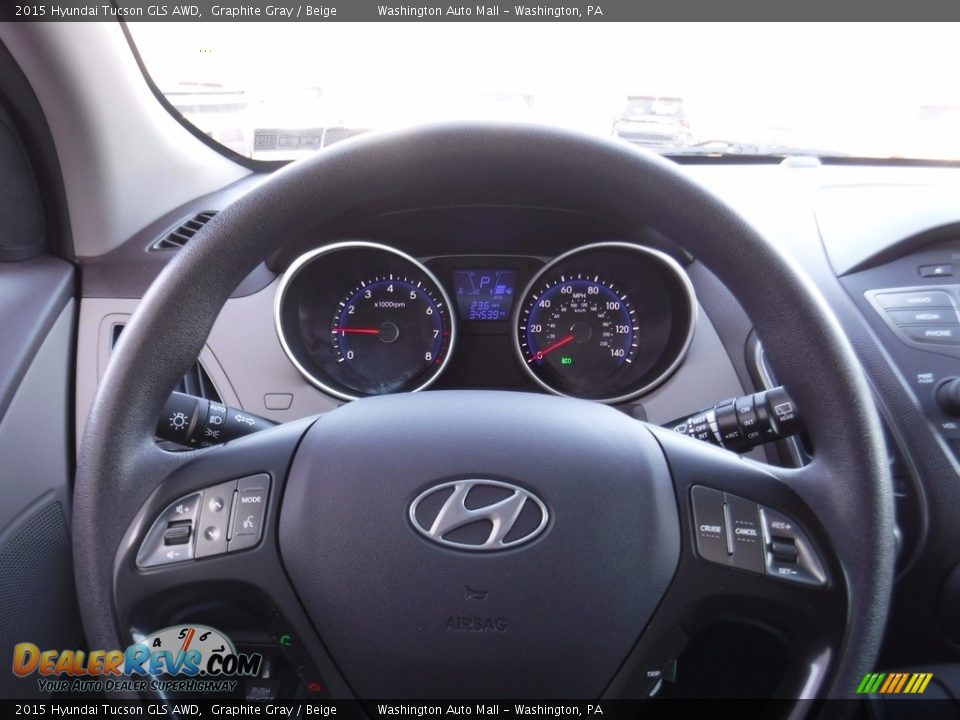 2015 Hyundai Tucson GLS AWD Graphite Gray / Beige Photo #22