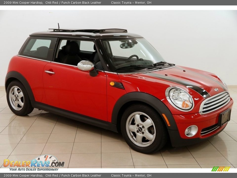 2009 Mini Cooper Hardtop Chili Red / Punch Carbon Black Leather Photo #1