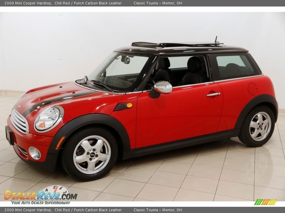 2009 Mini Cooper Hardtop Chili Red / Punch Carbon Black Leather Photo #3